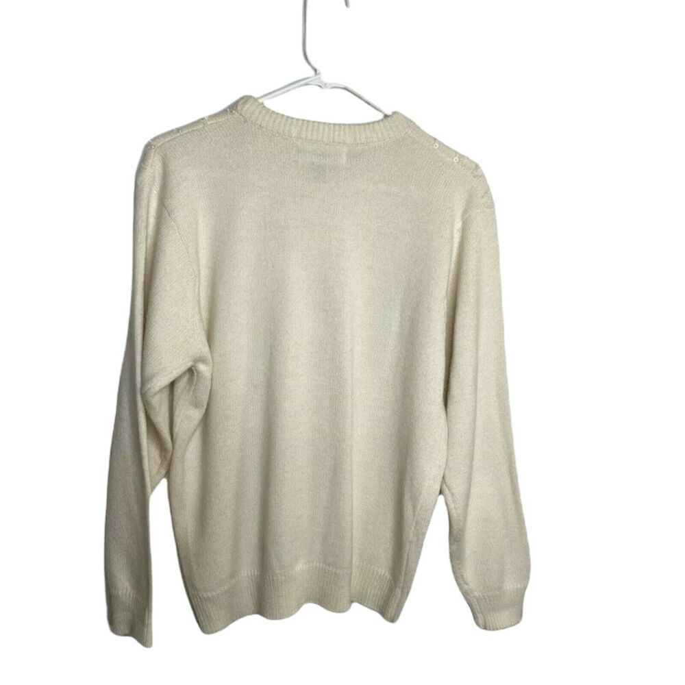 Alfred Dunner Plus Knightsbridge Embellished sweater Ivory Sz Large crew neck - Picture 8 of 11
